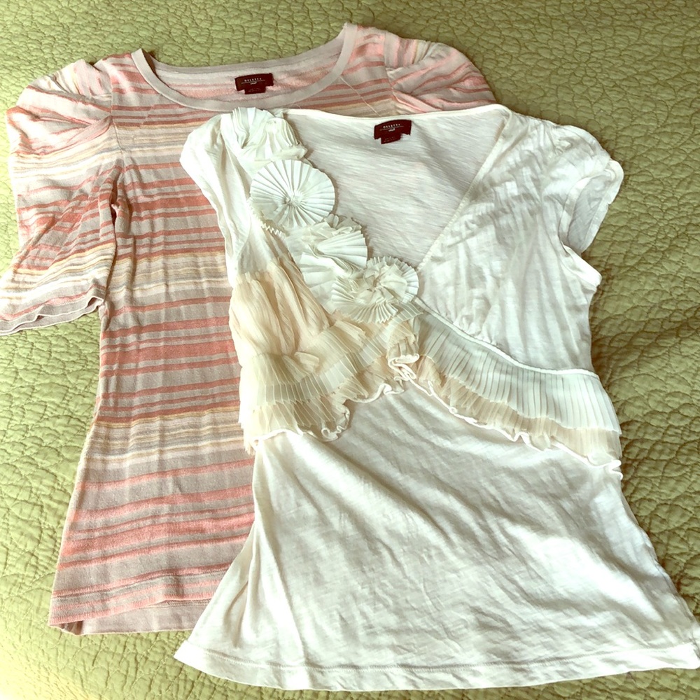 Lot of 2 Anthropologie Deletta tops EUC